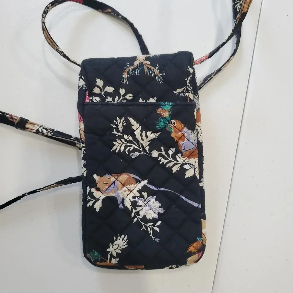 Vera Bradley Phone Crossbody Bag Merry Mischief Deer Raccoon Woodland Animal
